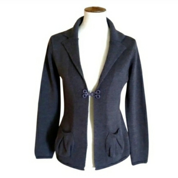 Helka & Co - Gray Wool Blend‎ Cardigan - Picture 1 of 8
